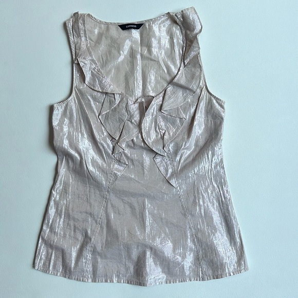 Express Tops - Express glimmer ruffle blouse small y2k holiday feminine
